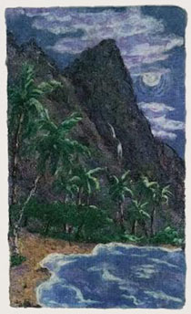 moon over ke'e beach